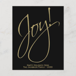 ジョイ！ミニマル金ゴールド&ブラックBUDGETホリデーカード