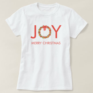 ジョイ メリークリスマス リース Tシャツ