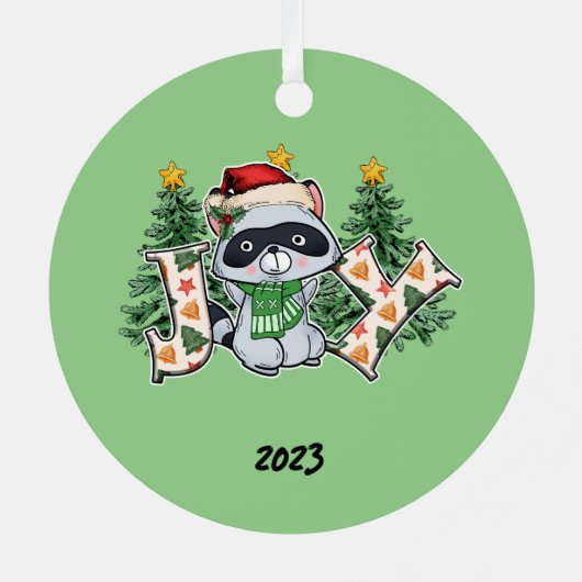 ジョイ・ラクーン・クリスマス メタルオーナメント (裏面)