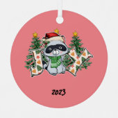 ジョイ・ラクーン・クリスマス メタルオーナメント (正面)
