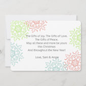 ジョイ・ラブピースミニマリストホリデーフォトカード 招待状 (裏面)