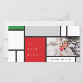 ジョイ・ラブピースモンドリアンミニマルモダンラスト シーズンカード (正面)