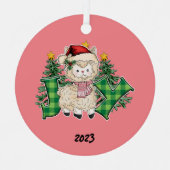 ジョイ・ラマ・クリスマス メタルオーナメント (正面)