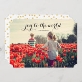 ジョイ・ワールド・キッドパーソナライズされた・クリスマス・ホリデー写真 シーズンカード (正面/裏面)