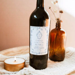 ジョイ ヴィンテージ フレーム クレスト ブライダル シャワー ワインラベル