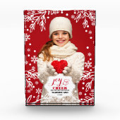 ジョイ&応援。カスタムクリスマス写真ブロック フォトブロック (正面)