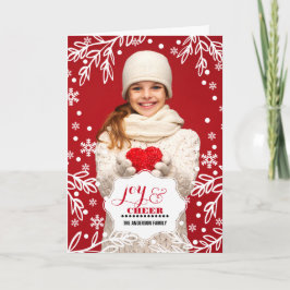 ジョイ&応援。カスタムクリスマス写真 シーズンカード