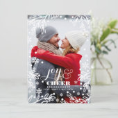 ジョイ&応援。カスタムホリディフラットフォトカード シーズンカード (スタンド正面)