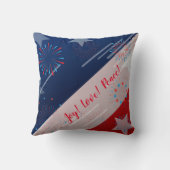 ジョイ!愛!平和!アメリカ合衆国国旗と花火 クッション (裏面)