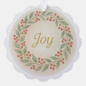 「ジョイ」水彩クリスマスオーナメント オーナメントカード (裏面)
