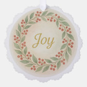 「ジョイ」水彩クリスマスオーナメント オーナメントカード (正面)