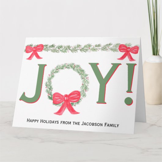 ジョイ！水彩松リース&ガーランドフォトインサイド カード (正面)