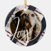 ジョイ |無モダン国と紫の水彩写真 セラミックオーナメント (正面)