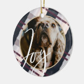 ジョイ |無モダン国と紫の水彩写真 セラミックオーナメント (左)