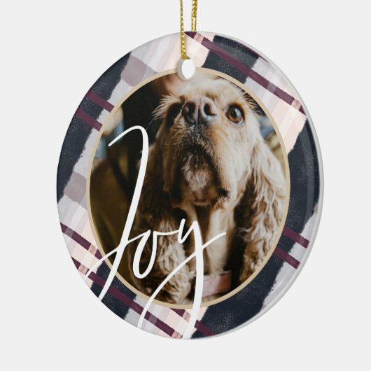 ジョイ |無モダン国と紫の水彩写真 セラミックオーナメント (左)