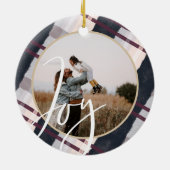 ジョイ |無モダン国と紫の水彩写真 セラミックオーナメント (裏面)