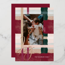 ジョイ |緑モダンと赤の水彩写真