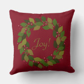 ジョイ！ |赤素朴のクリスマスリース クッション (裏面)