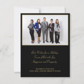 ジョイ！金ゴールドとブラックスタイリッシュの小ミニマル規模企業 シーズンカード (裏面)