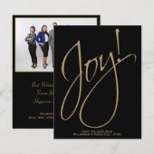 ジョイ！金ゴールドとブラックスタイリッシュの小ミニマル規模企業 シーズンカード (正面/裏面)