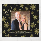 ジョイ!金ゴールドスノーフレークとフォトフェスティバルホリデイ ビールラベル (シングルラベル)