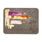 ジョイ!Trio ofキャンドル水の色スパークルホリデー マグネット (横)