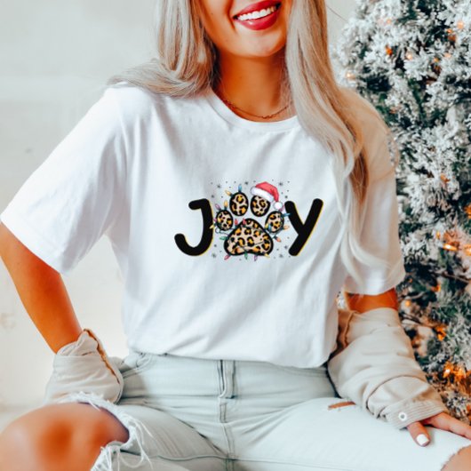ジョイLeopardプリントポークリスマス女子Tシャツ Tシャツ