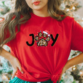 ジョイLeopardプリントポークリスマス女子Tシャツ Tシャツ
