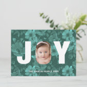 ジョイPeekabooクリスマスフォトグかわいらしリーンフローラ シーズンカード (スタンド正面)