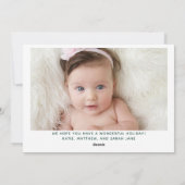 ジョイPeekabooクリスマスフォトグかわいらしリーンフローラ シーズンカード (裏面)