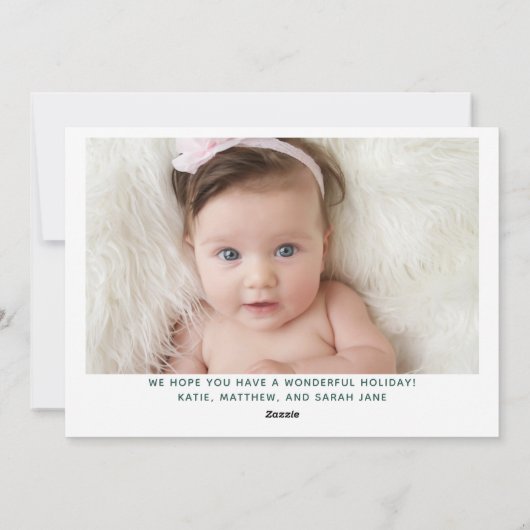 ジョイPeekabooクリスマスフォトグかわいらしリーンフローラ シーズンカード (裏面)