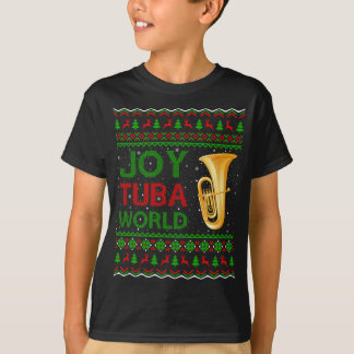 ジョイTubaワールドミュージックラバークリスマスギフト醜いTuba Chr Tシャツ