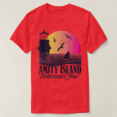 ジョウアミティアイランドウェルカムユーライトハウスサンセットP Tシャツ (デザイン正面)