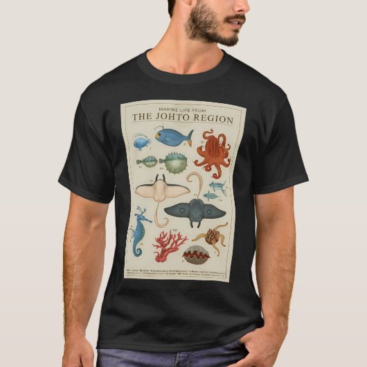 ジョウト地方の海洋生物 Tシャツ (正面)