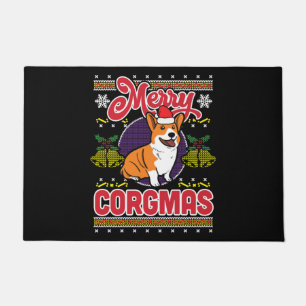ジョエックスコルグマス醜いクリスマスコルギドッグ恋人 ドアマット