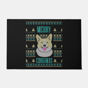 ジョエックスコルグマス醜いクリスマスコルギ ドアマット