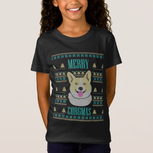 ジョエックスコルグマス醜いクリスマスコルギ Tシャツ (正面)