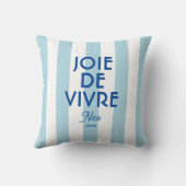 ジョエドゥヴィヴルニースブルーカバナストライプフランスのホテル クッション (裏面)