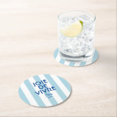 ジョエドゥヴィヴルニースブルーカバナストライプフランスのホテル ラウンドペーパーコースター (インサイチュ)