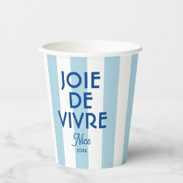 ジョエドゥヴィヴルニースブルーカバナストライプフランスのホテル 紙コップ