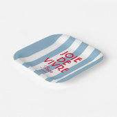 ジョエドゥヴィヴルパリブルーフランスのカバナストライプ ペーパープレート (傾斜あり)