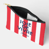 ジョエドゥヴィヴルフランスレッドカバナストライプフランスの アクセサリーポーチ (見開き)