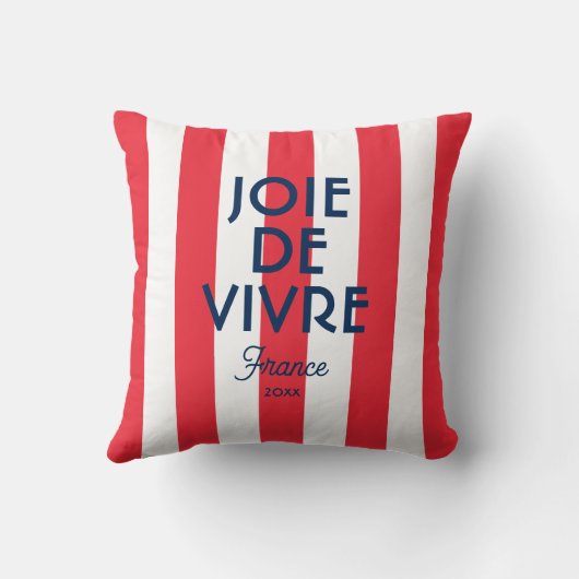 ジョエドゥヴィヴルフランスレッドカバナストライプフランスの クッション (裏面)