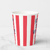 ジョエドゥヴィヴルフランスレッドカバナストライプフランスの 紙コップ (右)