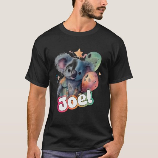 ジョエル – かわいいコアラと可愛い少年の名前 Tシャツ (正面)