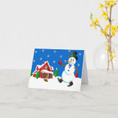 ジョエル・アンダーソンによるフrosty the Snowman カード (黄色い花)