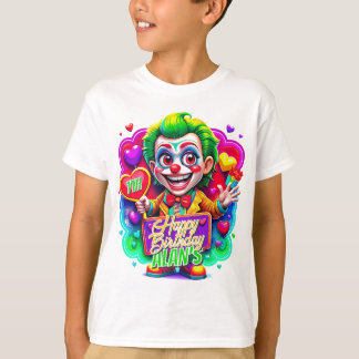 ジョカークラウン誕生日キッズギフトイラストレーション Tシャツ
