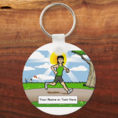 ジョガーパーソナライズされた、ランナー – 女性マンガ キーホルダー (正面)