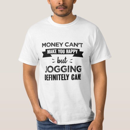ジョギングは幸せなギフトをおもしろい作る Tシャツ (正面)