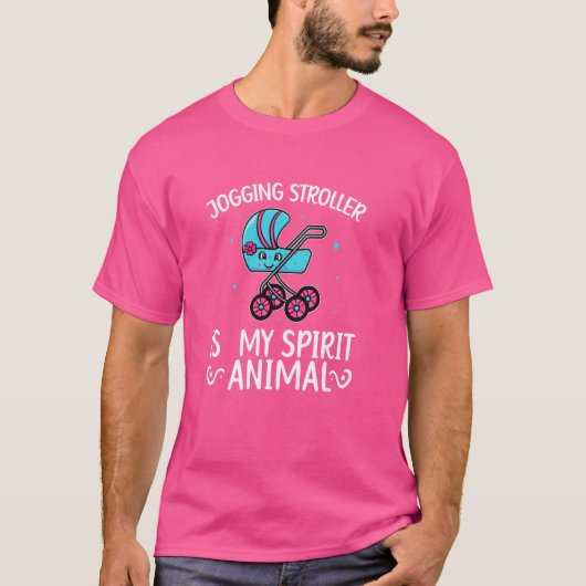 ジョギングベビーカーベビー走の乳母車トレーニングカーディオ Tシャツ (正面)